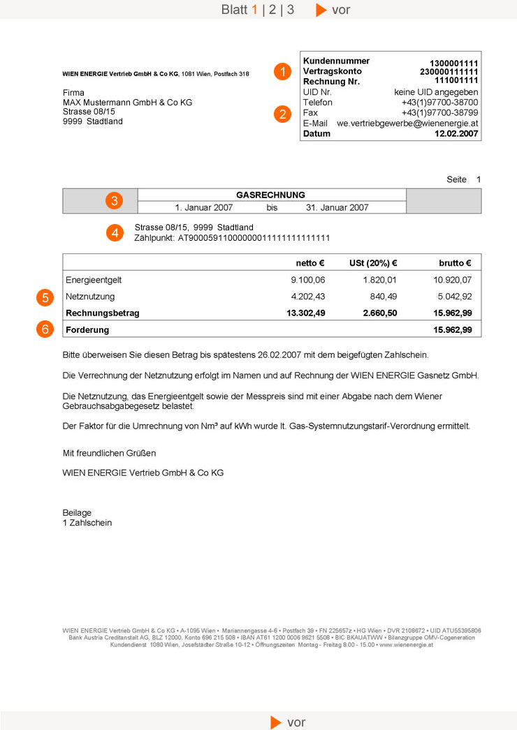 Gasrechnung